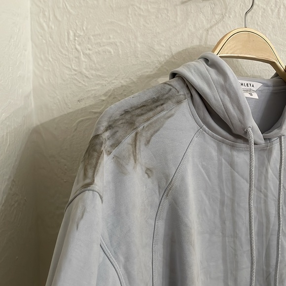 ATHLETA Women's Seasoft Bubble Hem Pullover Hoodie Size US XS In Snowflake Blue - Picture 5 of 12